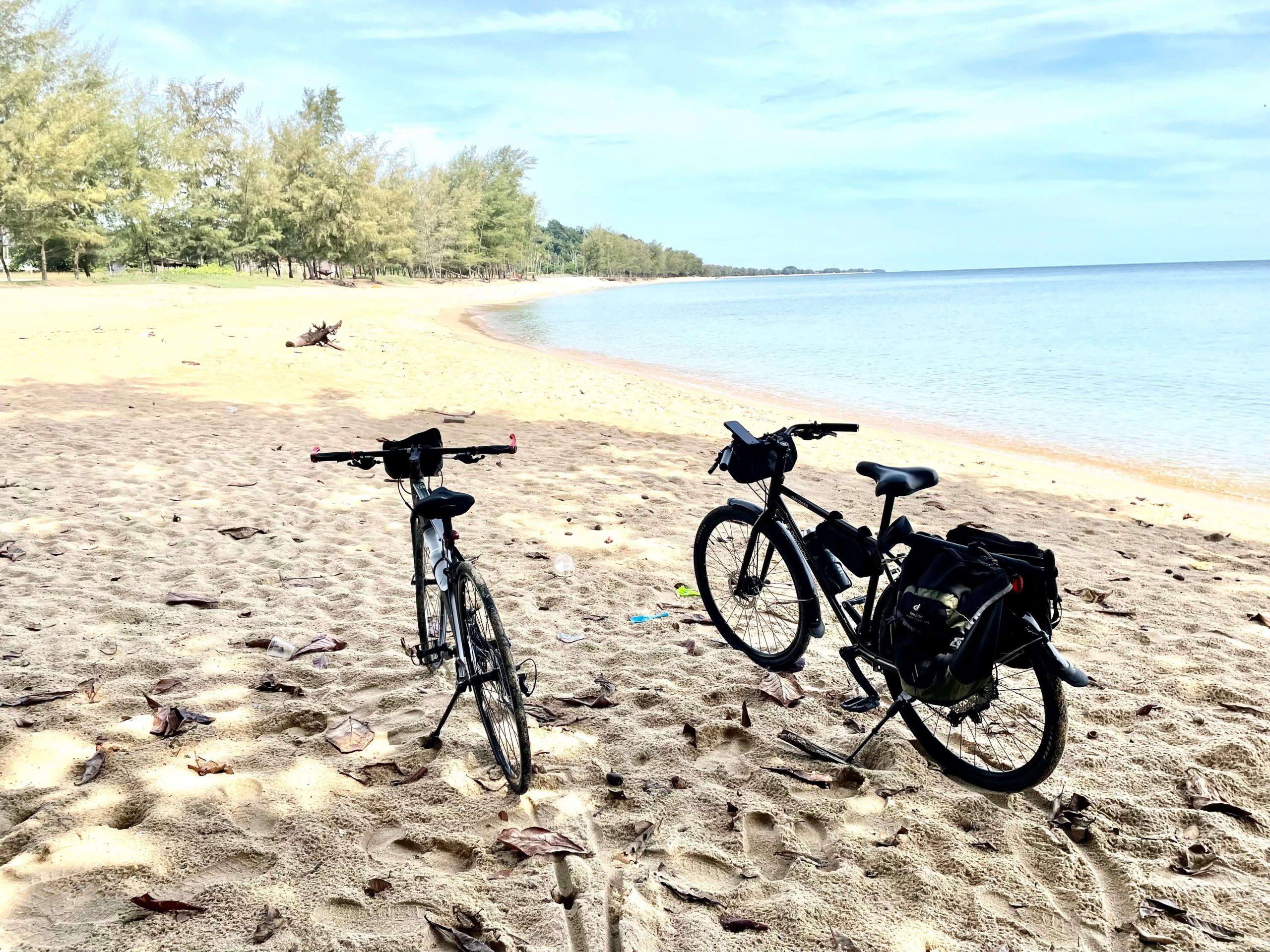 me touring with a road bike with my family through Malaysia
